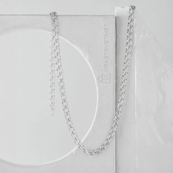 Цепь из серебра 925, плетение «Ромб двойной»